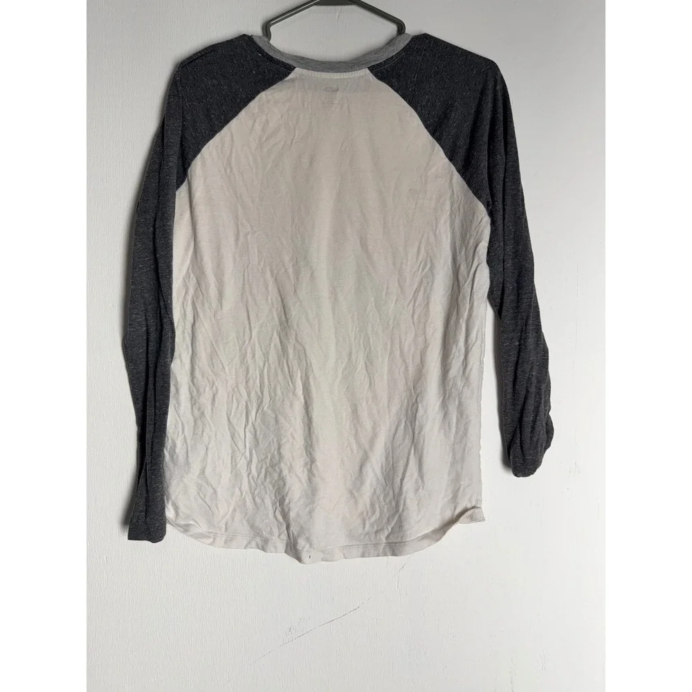 Old Navy Boys XXL 18 Baseball Tee Raglan Shirt Gray White Long Sleeve Regular